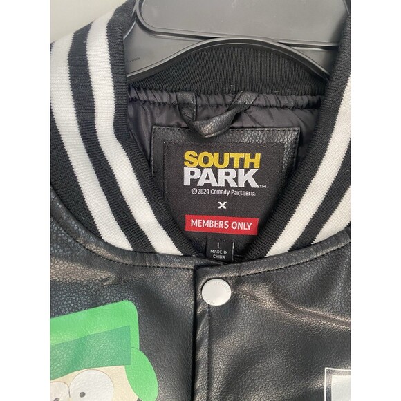 South Park x Members Only Black Bomber Varsity Jacket Size Large NWT - Picture 4 of 12